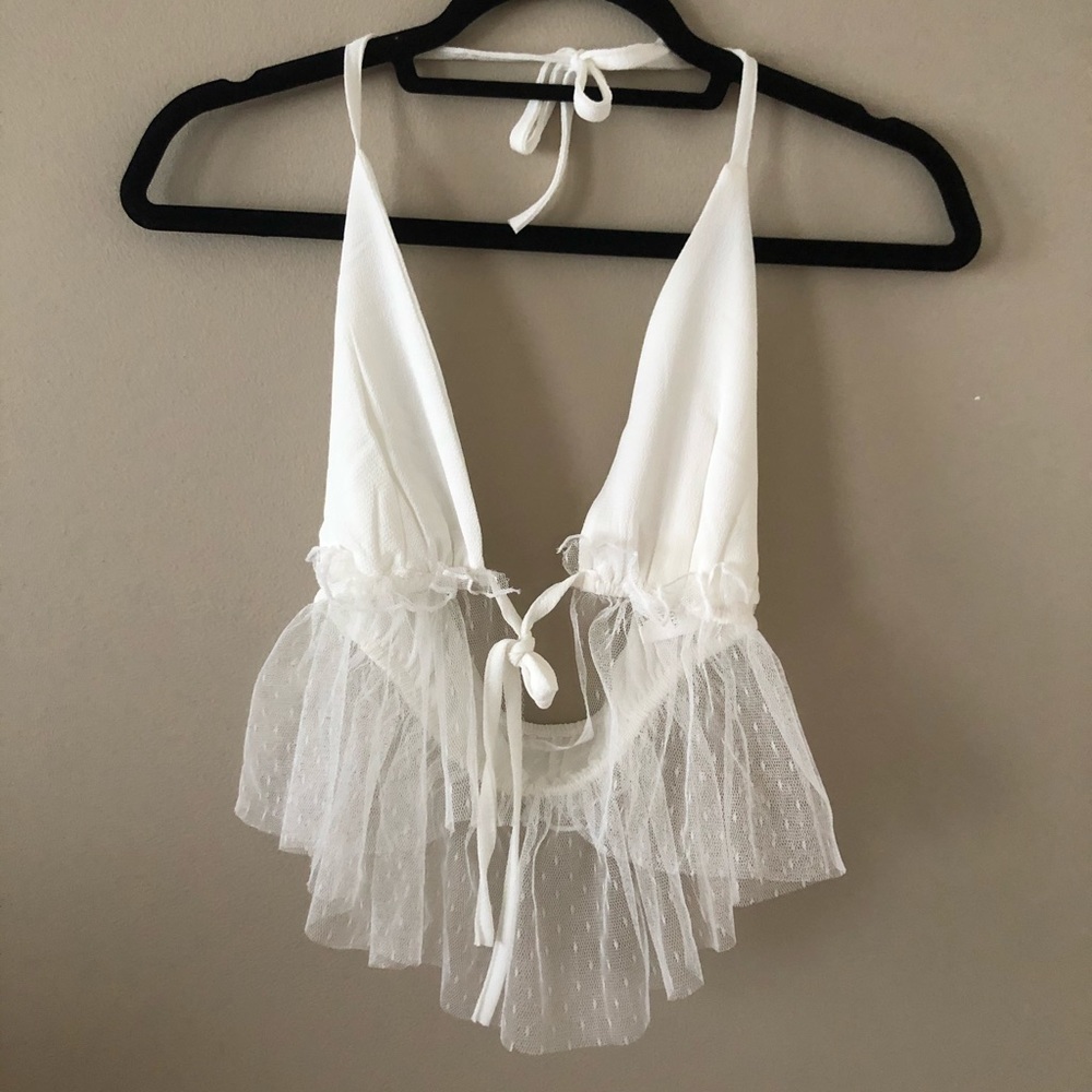 White tie front top